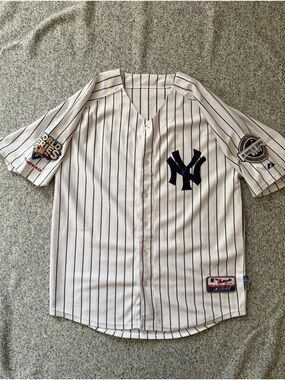 New York Yankees Pinstripe MLB Jersey 2009 World Series Nick Swisher #33